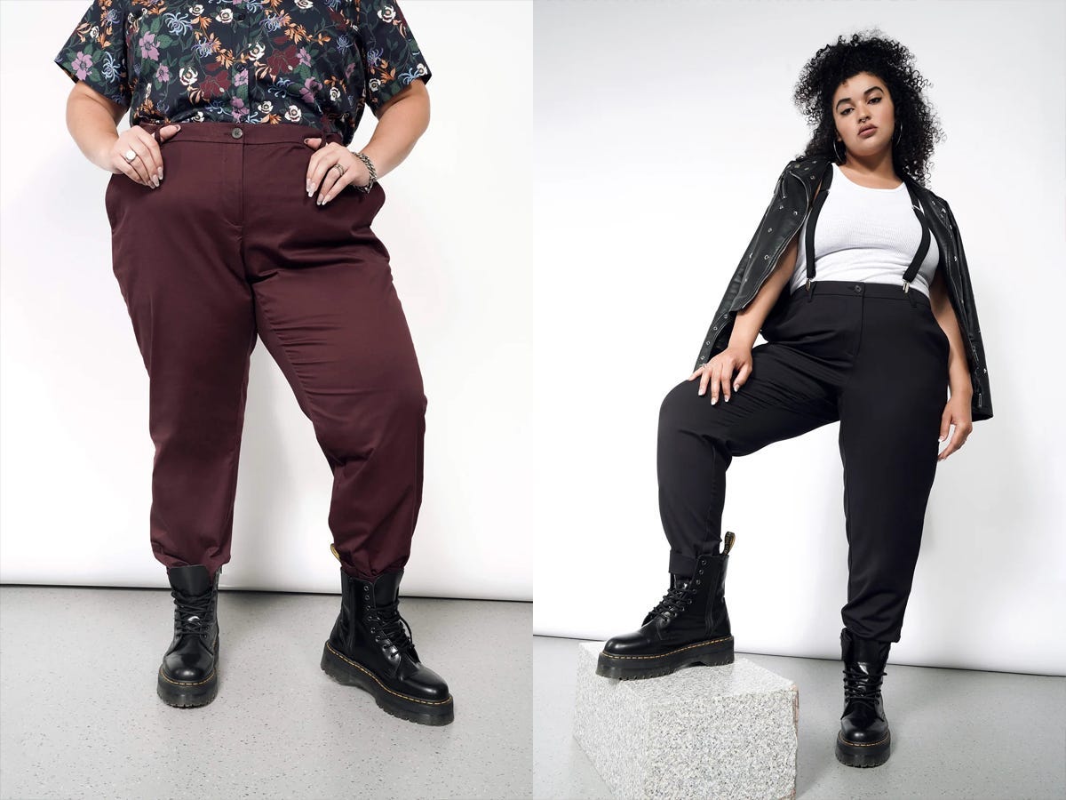 <p><strong><a href="https://www.wildfang.com/collections/1x-3x-1" rel="noopener">Shop all clothing at Wildfang</a></strong></p><p><strong>Size range:</strong> 0 to 26</p><p>Many plus-size designs trend hyper-feminine, but if your style leans more masculine to gender-neutral, Wildfang is a great place to shop. The brand recently expanded its size offerings to fit up to what would typically be a 26 in traditional women's sizing. You'll find button-ups, jumpsuits, and trousers that can easily be dressed up or down depending on the occasion. "Their suiting options, especially for gender-inclusive style is something that I'm really excited about," Eves said. Shipping is free over $50 and returns are free within 35 days of purchase.</p><p><a href="https://www.insider.com/guides/style/wildfang-clothing-review">Read our full review of Wildfang</a>.</p>