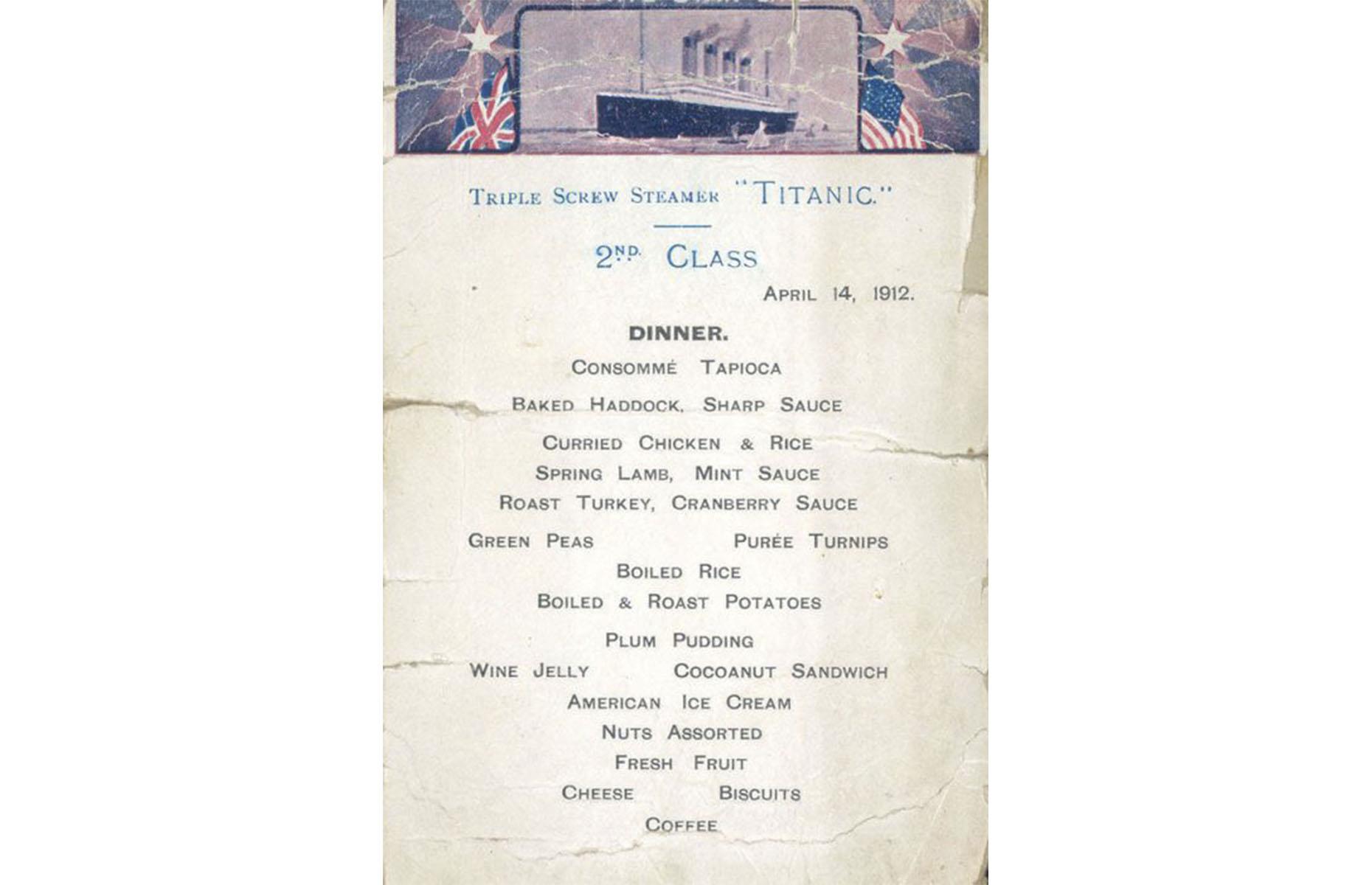 The first and last meals eaten by Titanic passengers in every class