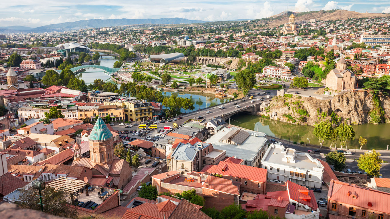 Georgia, Tbilisi aerial view