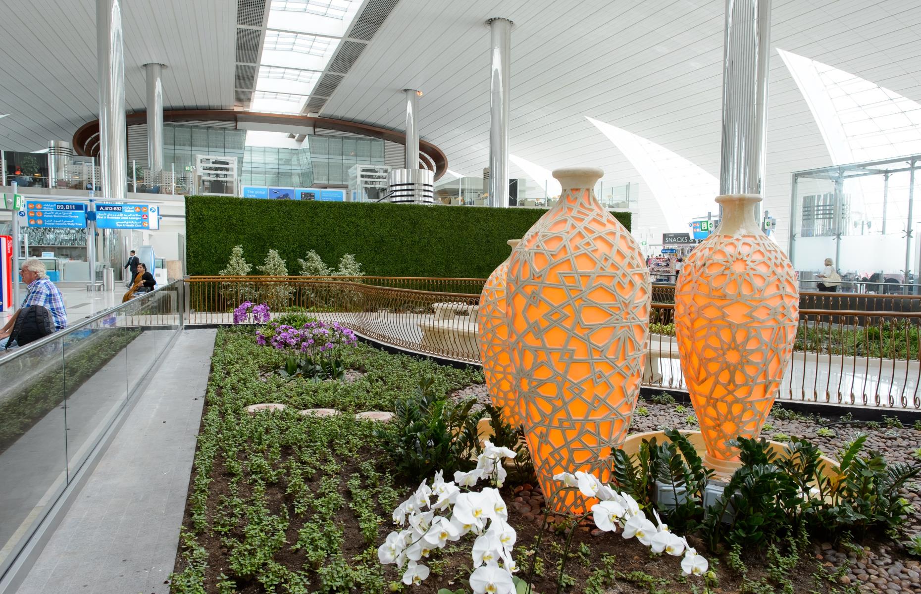There's lots to like about this vast air hub in Dubai including many shops, the indoor 'Zen' gardens (pictured) and a health club where you can pay to use the pool, sauna and gym. There's a reason it's the world's third largest and busiest airport for international passengers.