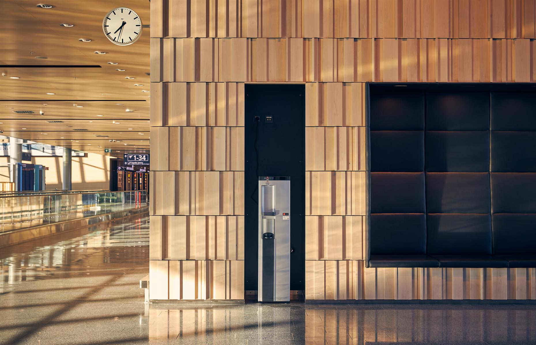 <p>Helsinki's airport incorporates some core principles of Finnish design, from minimalistic pine-covered walls to plenty of nooks you can curl up in with a book (or laptop). In fall 2023, another cozy wooden offering will appear at the departure gates: Relove, a coffee shop with an eco-conscious twist. It offers travelers a caffeine fix and the world's first <a href="https://www.finavia.fi/en/newsroom/2023/worlds-first-second-hand-concept-store-located-airport-open-helsinki-airport">second-hand store located inside an airport</a>.</p>