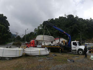TGI transporta los tubos para la tubería alterna de gas natural