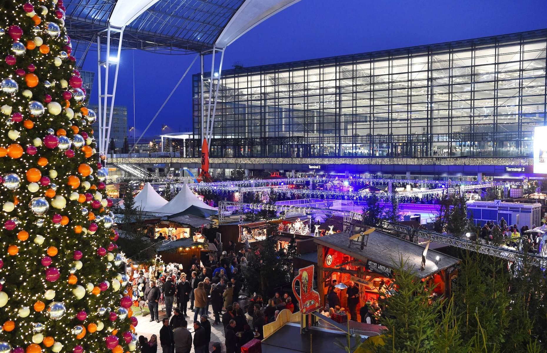 <p>You don't need to leave the confines of the airport to experience some Bavarian culture. The airport hosts its own Christmas market from mid-November and throughout December. Admire the towering Christmas tree, pick up some handmade gifts from the 50-odd stalls, sip a glühwein or take a spin on one of two ice rinks before boarding your plane.</p>  <p><strong><a href="https://www.loveexploring.com/galleries/72145/what-the-top-airports-in-the-world-used-to-look-like">Now discover what the top airports in the world used to look like</a></strong></p>