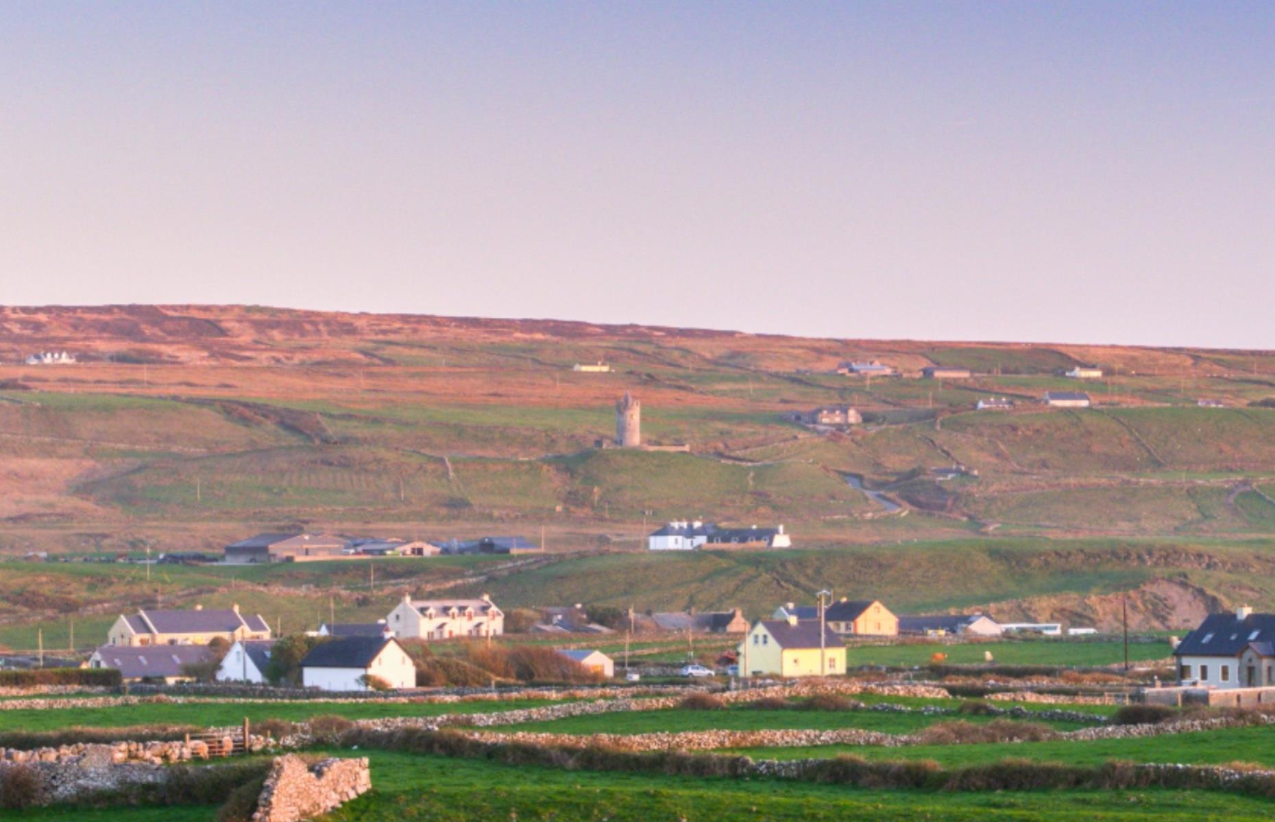 <p>Part of a cluster of settlements, tiny Doolin is a must for fans of traditional Irish music, with a handful of cozy pubs. Head out to the wildflower-covered Cliffs of Moher and see the longest stalactite in Europe at Doolin Cave. It’s also the gateway to the Irish-speaking Aran Islands, just offshore. Rich with traditional Irish culture and heritage and surrounded by pretty cottages, day trippers find it hard to leave the remote beauty of these islands. </p>