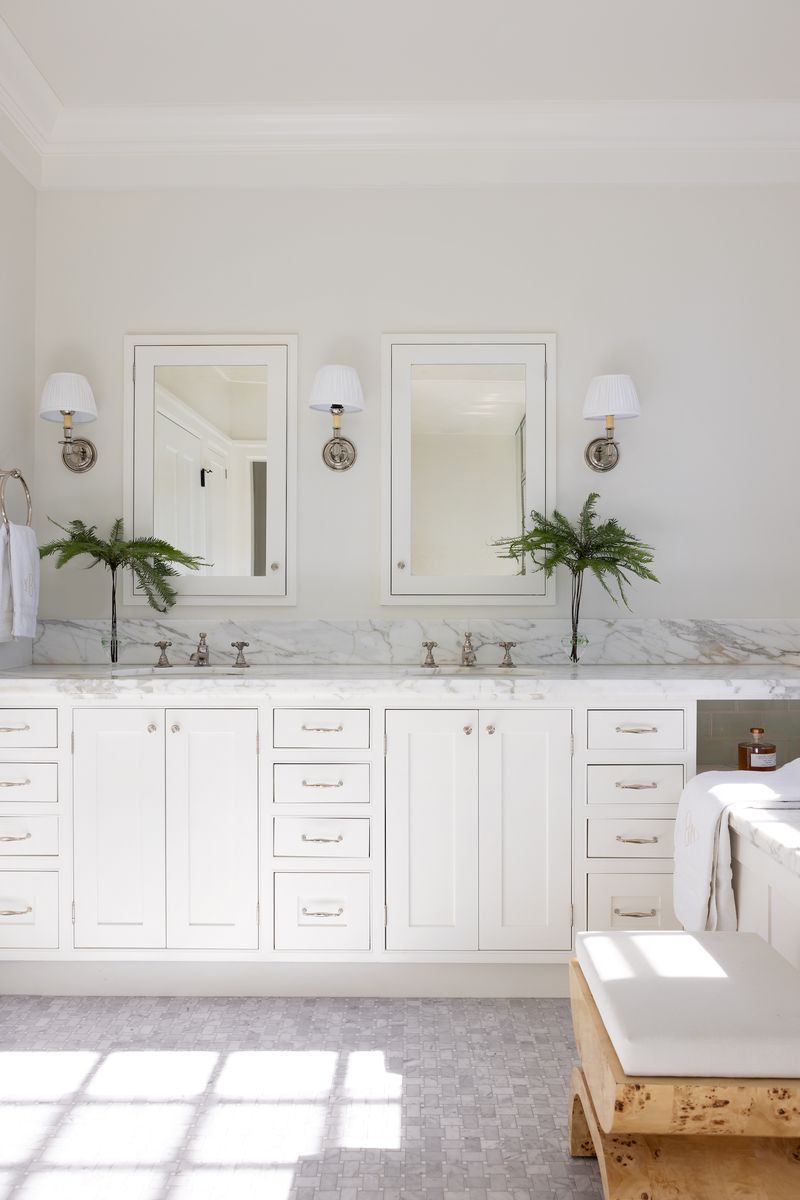 These White Bathrooms Are Anything but Boring