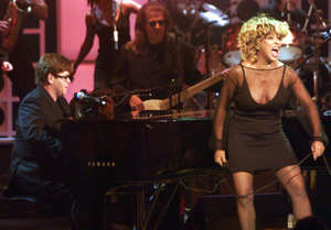 Tina Turner performs with Elton John during the VH1 concert "Divas Live '99" at New York's Beacon Theatre. ((Mike Sedar / Reuters))