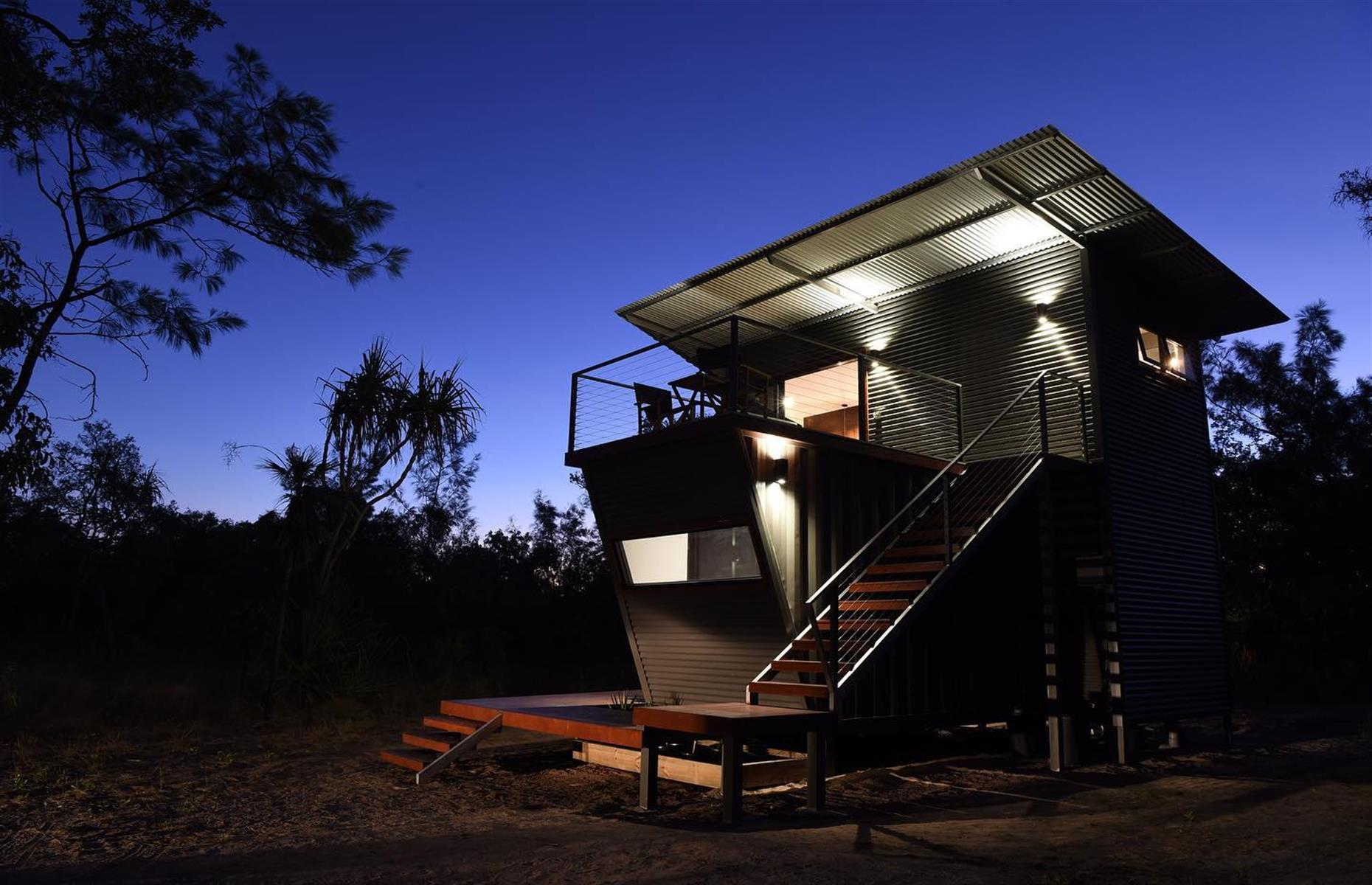<p>Hidden away in a remote corner near the enchanting waterfalls and swimming holes of Litchfield National Park are three chic eco-cabins that are entirely made from old shipping containers. <a href="https://www.hideawaylitchfield.com">Hideaway Litchfield's</a> three solar-powered cabins not only look striking but are exceedingly well appointed, with all the comforts of a boutique B&B. With nothing but native bushland all around, a stay here is about giving in to the rhythm of nature.</p>  <p><strong><a href="https://www.loveexploring.com/galleries/100339/australias-most-beautiful-national-parks?page=1">These are Australia's most beautiful national parks</a></strong></p>