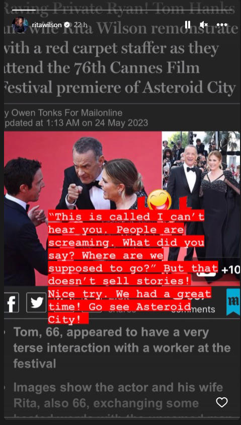 Tom Hanks protagoniza 'pleitazo' en Festival de Cannes y su esposa aclara qué sucedió