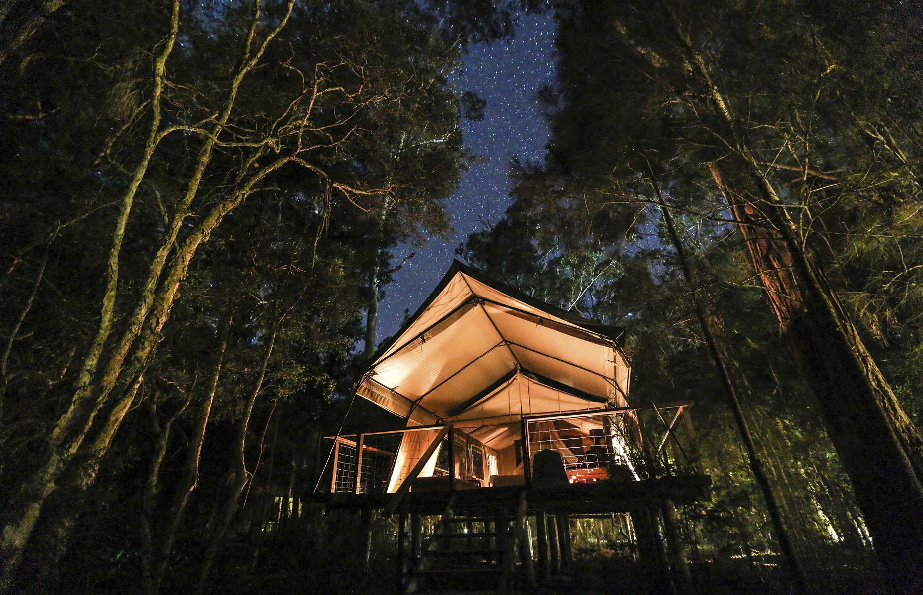 <p>All flickering fairy lights and luxury tents perched among paperbark and eucalyptus trees, <a href="https://paperbarkcamp.com.au/">Paperbark Camp</a> is a magical enclave near the beaches of Jervis Bay. When it opened in 1999, the owners were glamping pioneers and continue to set the standard for Australia's burgeoning posh bush camp scene. The 13 solar-powered safari-style tents have outdoor decks and some have free-standing baths or outdoor showers for wallowing with views. Candlelit meals of delicious regional and Indigenous produce at the Gunyah (meaning meeting place) are a highlight.</p>