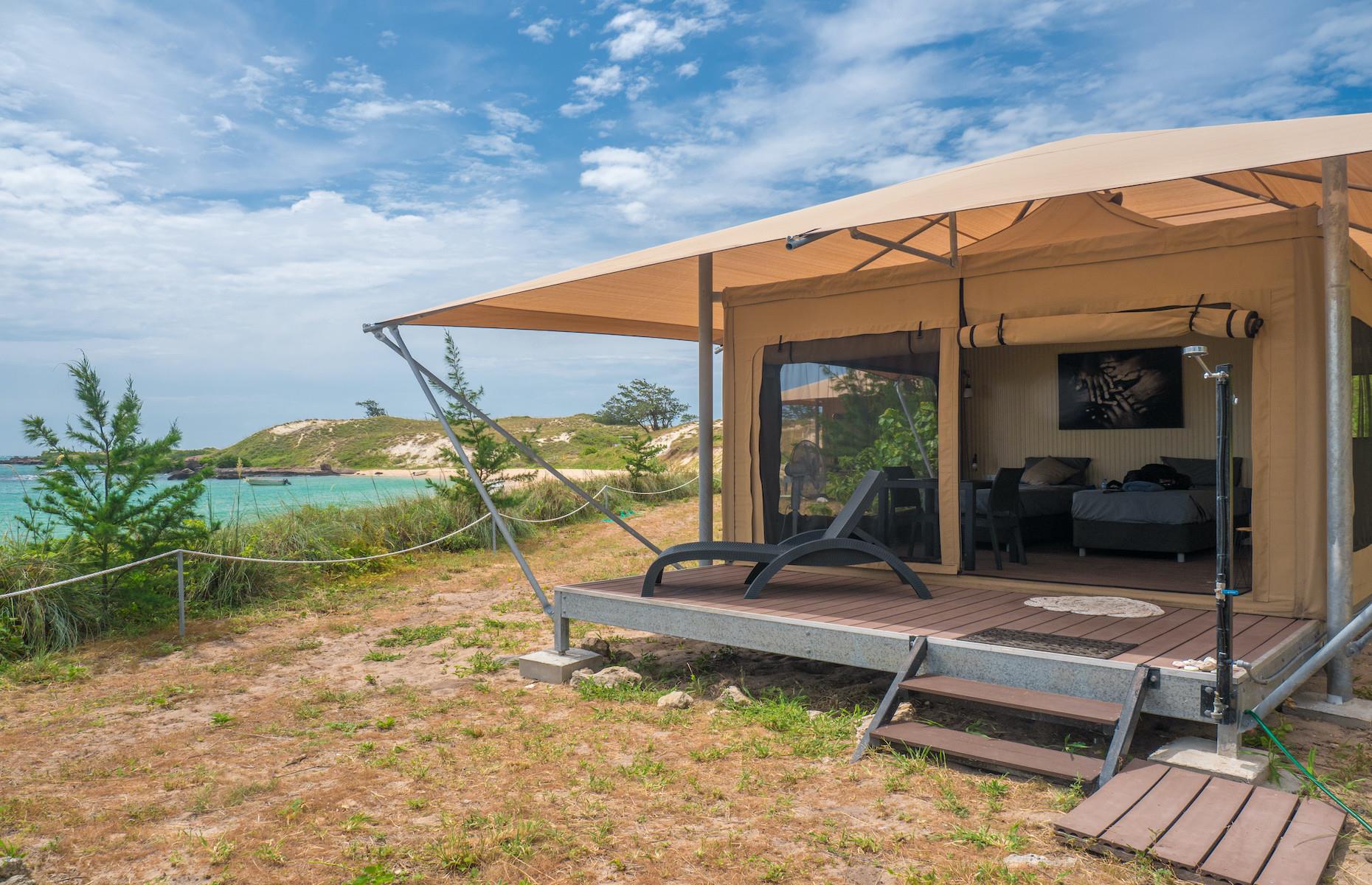 <p>There’s something seriously special about staying somewhere very few others have heard of, let alone will ever visit. <a href="https://www.banubanu.com">This off-the-beaten-track beachside camp</a> is one such place. Set at the northern tip of Bremer Island, off the coast of East Arnhem Land, it was built in partnership with the Yolngu people. Guests at Banubanu sleep in either breezy beachfront bungalows or a penthouse bungalow, all with incredible views of the Arafura Sea.</p>