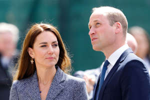 Kate Middleton and Prince William attend the official opening of the Glade of Light Memorial at Manchester Cathedral on May 10, 2022. In 2020, William said he gave Kate a gift that did not land.