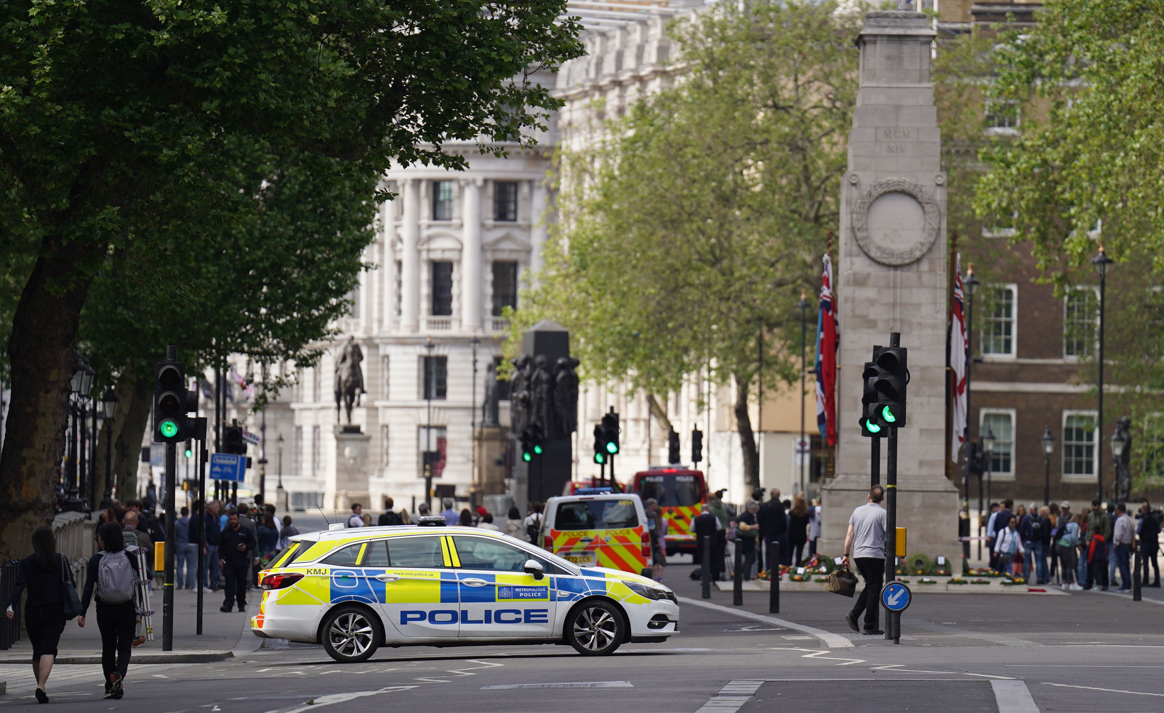 man arrested after car crashes into downing street gates