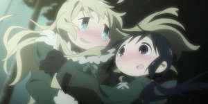 Girls' Last Tour Chito and Yuuri hugging each other