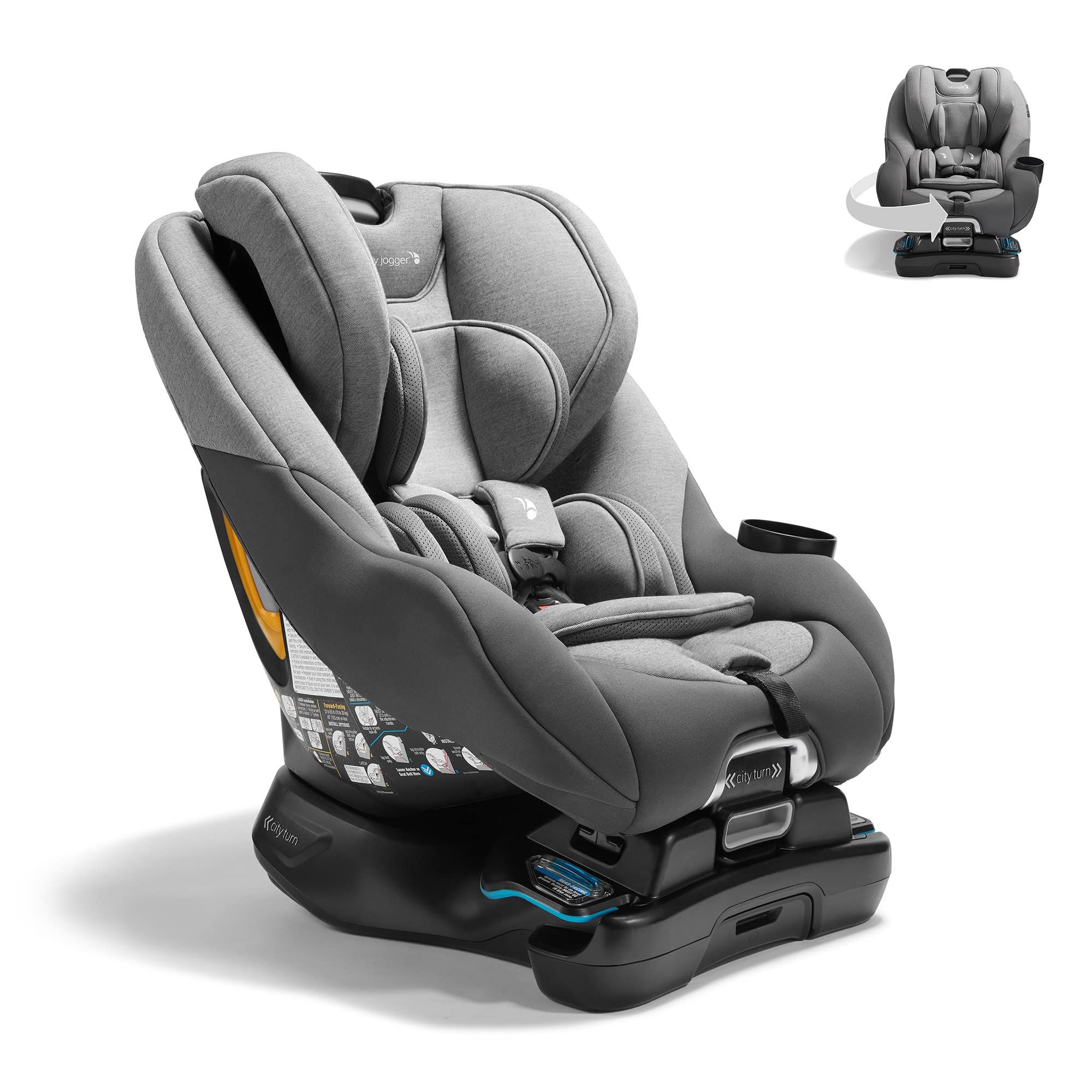 <p><strong>$549.99</strong></p><p>Another new category that has emerged in the car seat market: convertible car seats that rotate, so you can strap your baby in with them facing the car door, then spin your baby back into a rear-facing position. This makes the <strong>load-in easier, since you can face your baby as you clip the harness buckle into place</strong>. No more leaning into the backseat and twisting yourself like a pretzel!</p><p>While testing, we loved how exceptionally comfortable the padding is on this seat, which along with the rotation helps justify the high price. But the swivel feature does not work in for the forward-facing setup, and this does not become a booster seat. There are five recline positions but tilting the seat forward and back is a little tougher with this than with other seats. Finally, due to the innovative swivel base, this seat is rather large and doesn't fit in all vehicles, so if you have a sedan, pay attention to the seat's dimensions to make sure it will fit inside.</p>