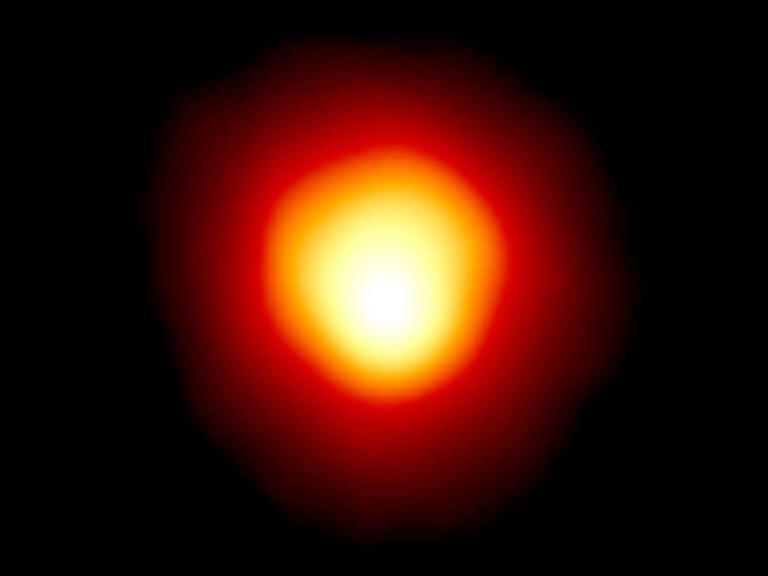 A picture of Betelgeuse taken by the Hubble telescope. Andrea Dupree (Harvard-Smithsonian CfA), Ronald Gilliland (STScI),NASA and ESA