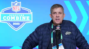 Denver Broncos coach Sean Payton during the NFL combine at the Indiana Convention Center.