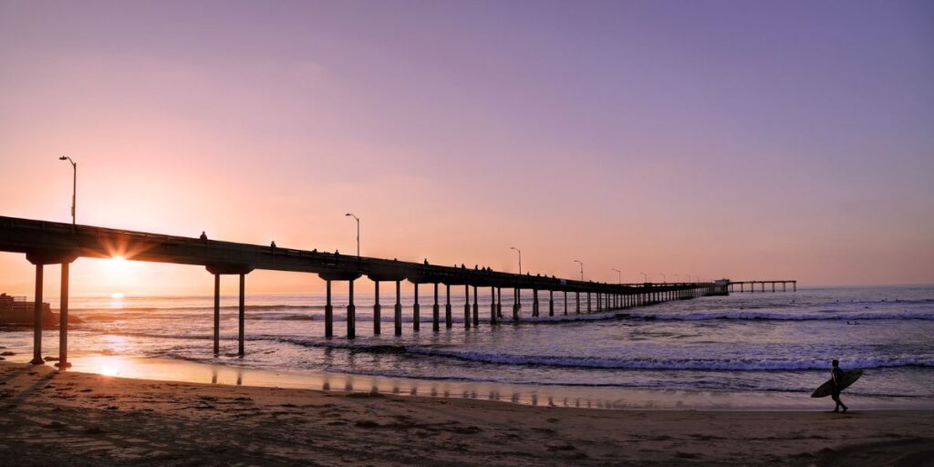 <p>Stroll along the iconic <a href="https://www.sandiego.org/explore/things-to-do/beaches-bays/pacific-beach.aspx" rel="noreferrer noopener nofollow">Pacific Beach Boardwalk</a>, where you can soak up the sun and enjoy breathtaking ocean views. Join the vibrant beach culture at Tourmaline Surfing Park, a surfing-only beach park. Explore the trendy shops, surf boutiques, and beach-themed bars along Garnet Avenue, where you can find unique souvenirs, beachwear, and delicious eats. As the sun sets, experience the lively nightlife scene with numerous bars, clubs, and restaurants offering live music, dancing, and delicious coastal cuisine. </p>