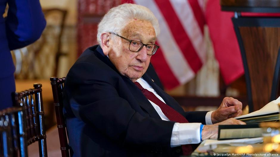 Staatsmann Kissinger bei einem Empfang im US-Außenministerium im Dezember 2022