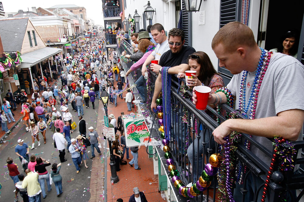 <p>Okay, every day isn't Mardi Gras in New Orleans, but it sure feels like it in the French Quarter. Your best bet for living accommodations is to find a reasonably priced Airbnb. That route will also give you more of the New Orleans vibe, staying in a home furnished and decorated by a local resident.</p> <p>To get around, you need to give the famous New Orleans streetcars a try. If you do happen to come during Mardi Gras, be prepared to have some wild nights.</p>