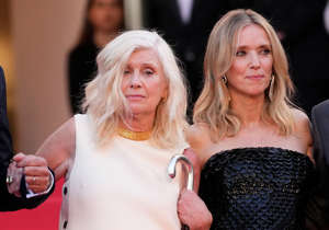 Catherine Breillat tillsammans med skådespelaren Lea Drucke på filmfestivalen i Cannes.