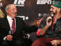 Boxing promoter Bob Arum, left, and Tyson Fury, share a laugh during a press conference at the MGM Grand hotel-casino in Las Vegas, Wednesday, Sept. 11, 2019. Fury and Wallin will fight on Saturday at T-Mobile Arena. (Erik Verduzco / Las Vegas Review-Journal) @Erik_Verduzco