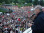Recep Tayyip Erdogan, Presidenti elect of Turkey and Leader of Justice and Development Party addresses the crowds gathered near his home at Kisikli village of Uskudar in Istanbul, Turkey.