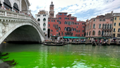 Venice's Grand Canal turns green