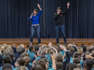 Tanya Kernaghan and Jason Owen perform for students at Orana Heights School Dubbo.