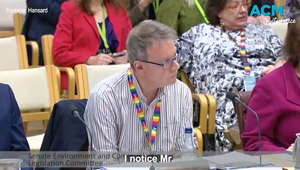 Infrastructure Department secretary Jim Betts wasn't wearing a tie to Senate estimates, which prompted some questions from a Liberal senator.