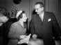 Assistant Secretary of Defense Anna Rosenberg talks with Sen. Lyndon B. Johnson (D-Tex.) in Washington on Feb. 8, 1951.