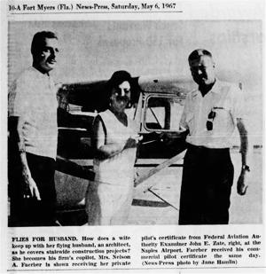 Nelson Faerber Sr. (right), with his wife in 1967. Through interviews and records research, In the Know found that he designed the Park Shore fountain that city records show came from an unknown artist.