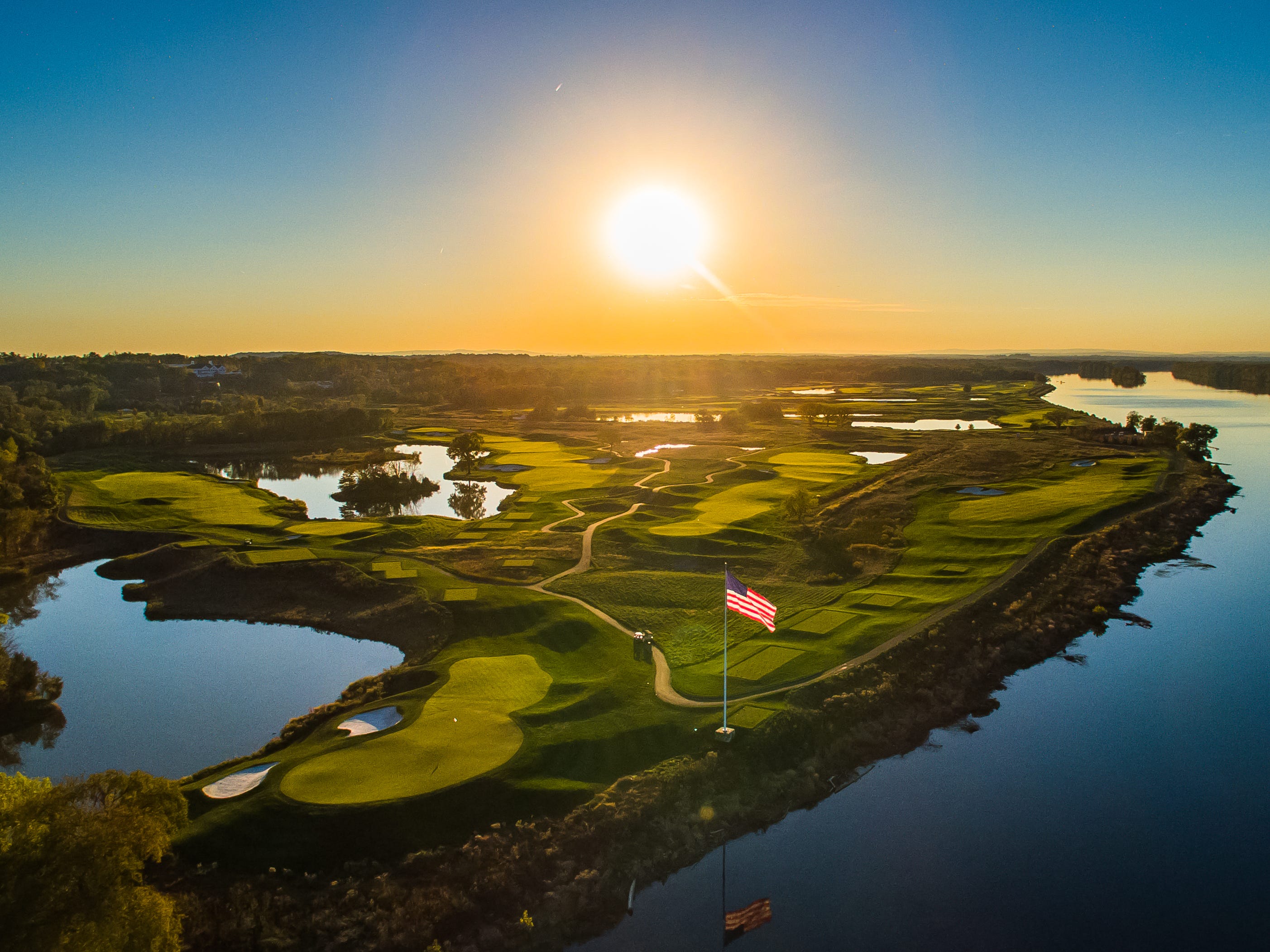 Evening course. Trump National Golf Club.