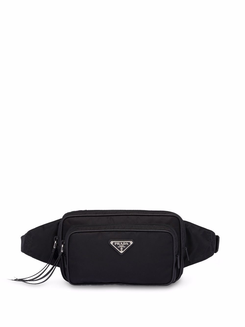 <p><strong>$1850.00</strong></p><p>Those who prefer an everyday style should consider a water-wicking nylon, which is used often for more casual Prada bags. This logo belt bag will withstand unexpected weather conditions and you won't have to worry about the natural wear and tear that comes with wearing a bag every day. And while it's sporty by nature, it can easily be dressed up with a leather trench and slacks for a polished, off-duty look.</p><p><strong>Size:</strong> 4.9 "H x 8.26" W x 1.77" L </p><p><strong>Material: </strong>Nylon</p><p><strong>Colors:</strong> Black </p>