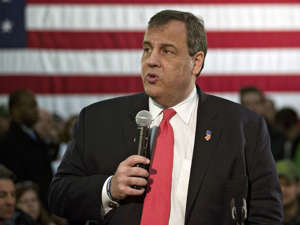 FILE - Chris Christie, governor of New Jersey and 2016 Republican presidential candidate, speaks during a town hall event at the Gilchrist Metal Co. in Hudson, New Hampshire, Feb. 8, 2016.
