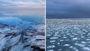 Beautiful ice fragments are hypnotically impressive