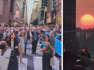 Les New-Yorkais admirent le Manhattanhenge, un incroyable coucher de soleil