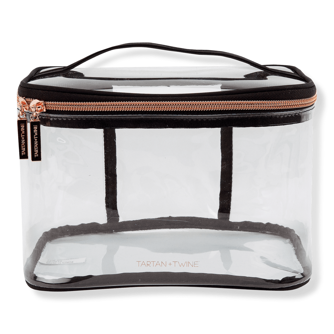 <p><a href="https://www.ulta.com/p/basics-clear-train-case-pimprod2010113?sku=2550301">BUY NOW</a></p><p>$14</p><p><a href="https://www.ulta.com/p/basics-clear-train-case-pimprod2010113?sku=2550301" class="ga-track">Tartan + Twine Basics Clear Train Case</a> ($14)</p> <p>If you're looking for a cosmetics bag that's functional and affordable, this Tartan + Twine Basics Clear Train Case is a must for all your travel needs. Its spacious main compartment boasts depth that lets you store most of your products standing upright. The completely clear design is not only great for you to be able to see everything, but it's also TSA-compliant.</p>