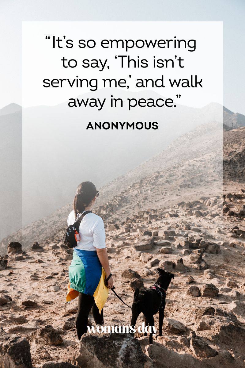 <p>“It’s so empowering to say, ‘This isn’t serving me,’ and walk away in peace.”</p>