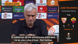 José Mourinho, entrenador de la Roma, se mostró muy enfadado por la actuación arbitral en la final de la Europa League y no descartó tampoco que su futuro pueda estar lejos de Italia. 