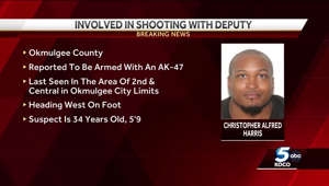 Urgent search underway for man accused of being involved in shooting with Okmulgee County deputy