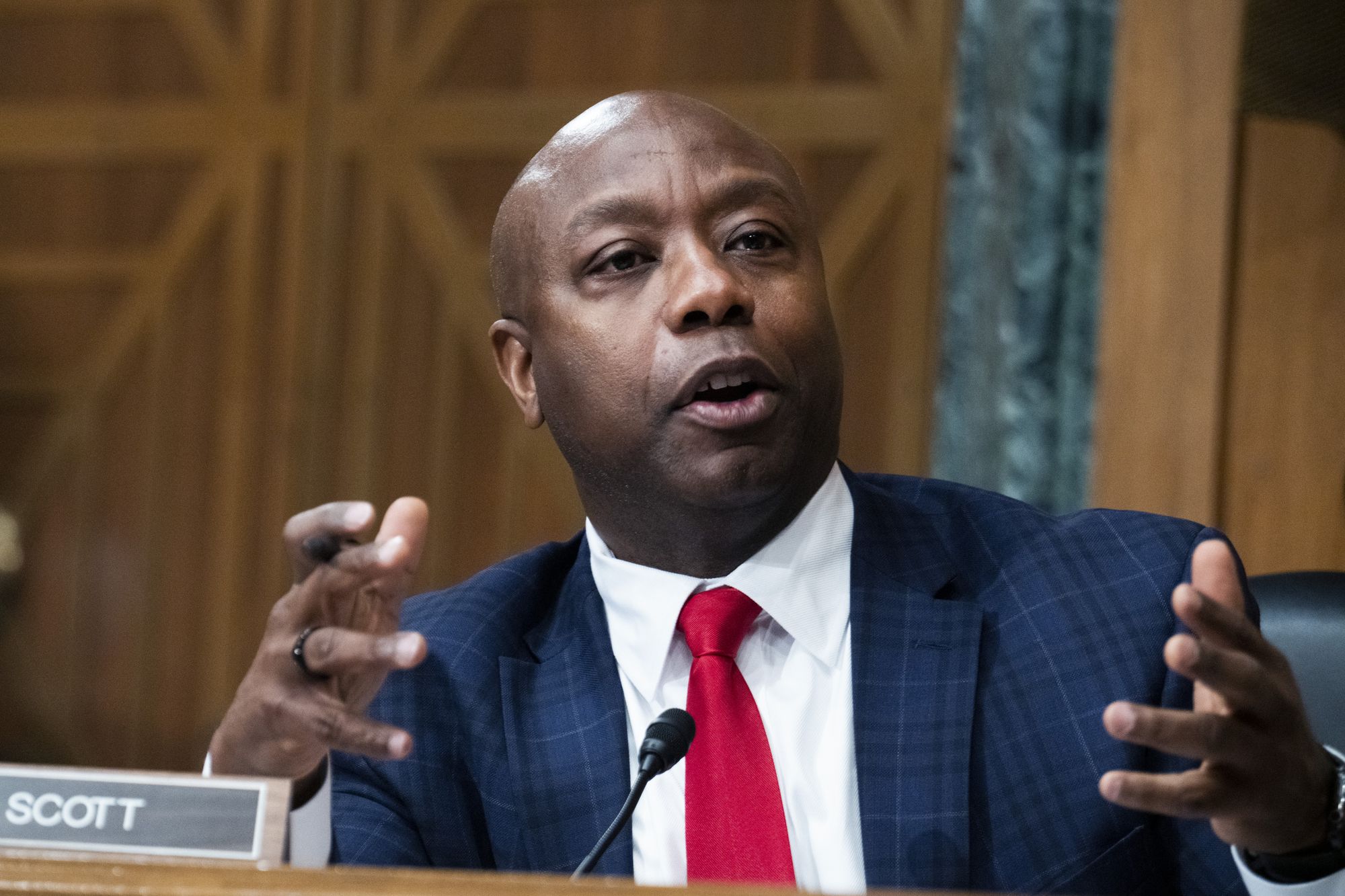 Sen. Tim Scott, R-S.C., is a ranking member on the committee on banking, housing and urban affairs, and also serves on several other committees including foreign relations and small business and entrepreneurship. File Pool Photo by Tom Williams/UPI