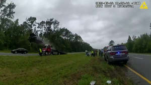 Car on Georgia highway goes airborne during crash