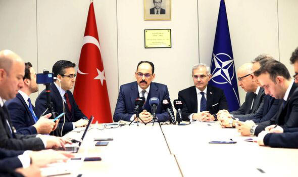 A Turkish presidential spokesman holds a press conference over Sweden's NATO bid