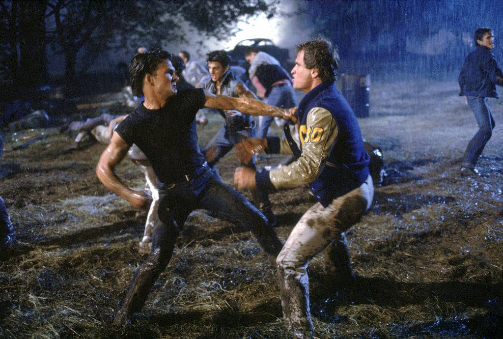 <p>A few different actors were hurt by accident when making the movie, with most of them taking place during the rumble scene in the rain. One of the most notable of these accidents occurred during the first punch thrown in the fight. </p> <p>C. Thomas Howell commented, "There was this stunt man at the very start who slipped and punched me right in the face. That wasn't supposed to happen. So the scene I had prepared for ended up being Matt Dillon dragging me off." Some of the other actors also took small injuries during the fight as there had already been pent up anger between the "Socs" and the "Greasers" behind the scenes. </p>