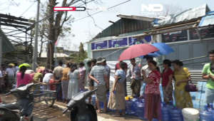 WATCH: Residents of Myanmar's cyclone-ravaged Rakhine state queue for rice and drinking water