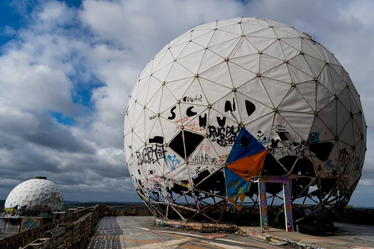 <p>It looks a bit like the Epcot dome at Disney World in a state of decay, but it's just the Teufelberg in West Berlin, a former monitoring station that was used for espionage.</p>