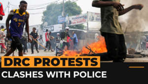 Police clash with anti-government protesters in DRC