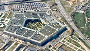 This aerial photograph taken on March 8, 2023 shows The Pentagon, the headquarters of the US Department of Defense, located in Arlington County, across the Potomac River from Washington, DC.