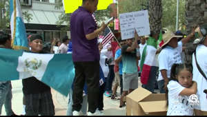 Protesters march through West Palm Beach to oppose Florida's new immigration laws