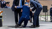 Biden falls during graduation ceremony